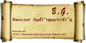 Benczur Gyöngyvirág névjegykártya